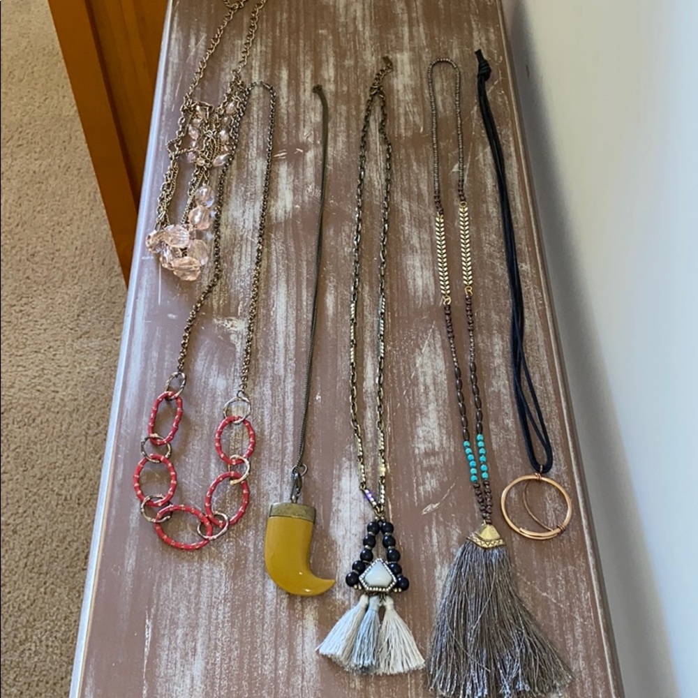 BaubleBar 6pc Statement Necklace Bundle Tassel Pendant